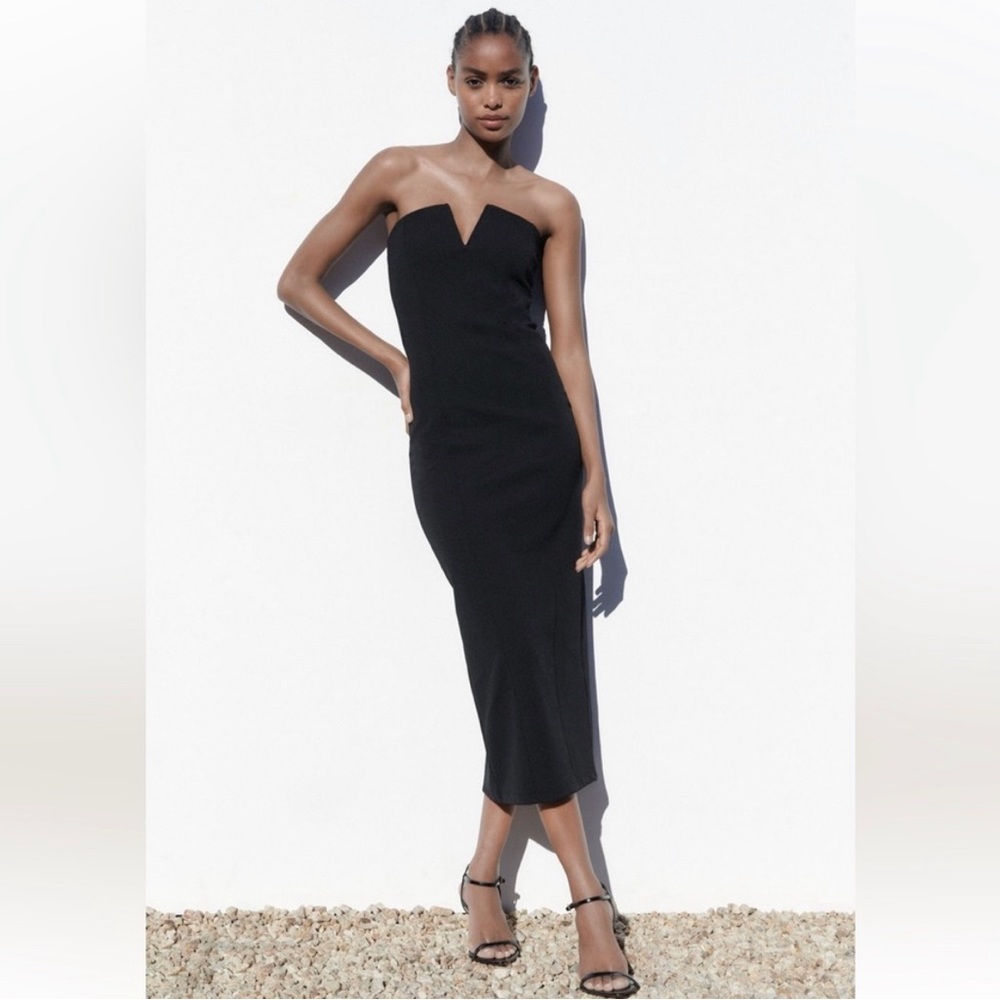 Zara black v dress size small